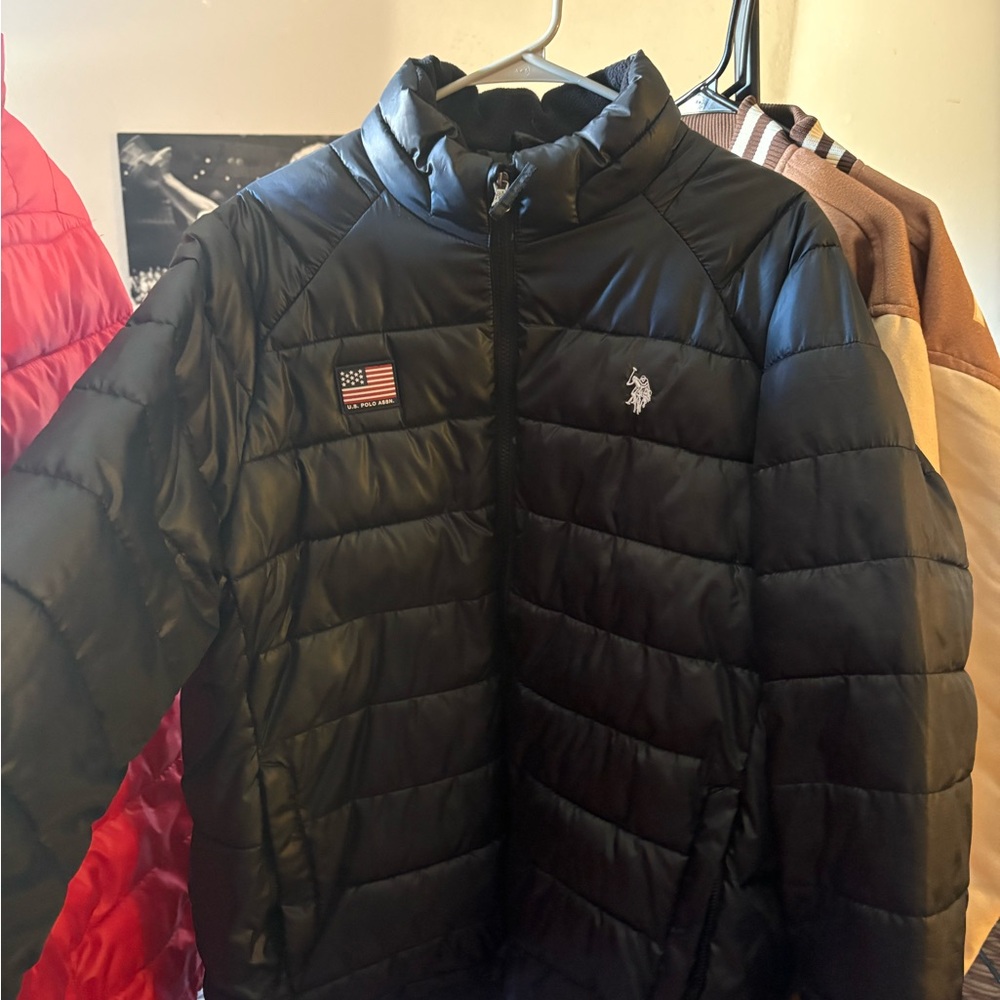 U.S. Polo Assn. Boys Black Quilted Puffer Jacket